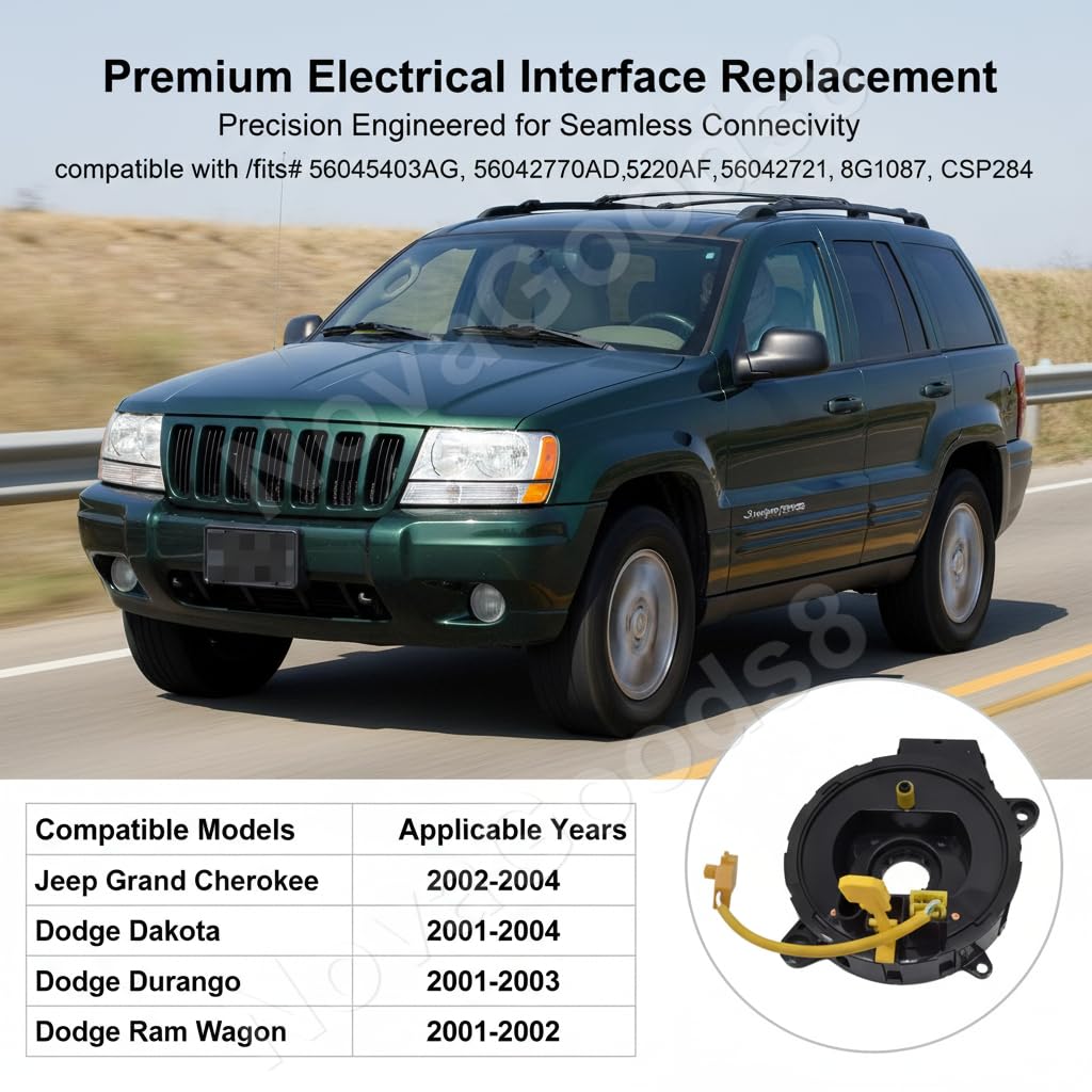 Dash Clock for Dashboard Spring Replacement for Grand Cherokee 2002-2004,Dodge Dakota 2001-2004,Dodge Durango 2001-2003,Dodge Ram Wagon 2001-2002