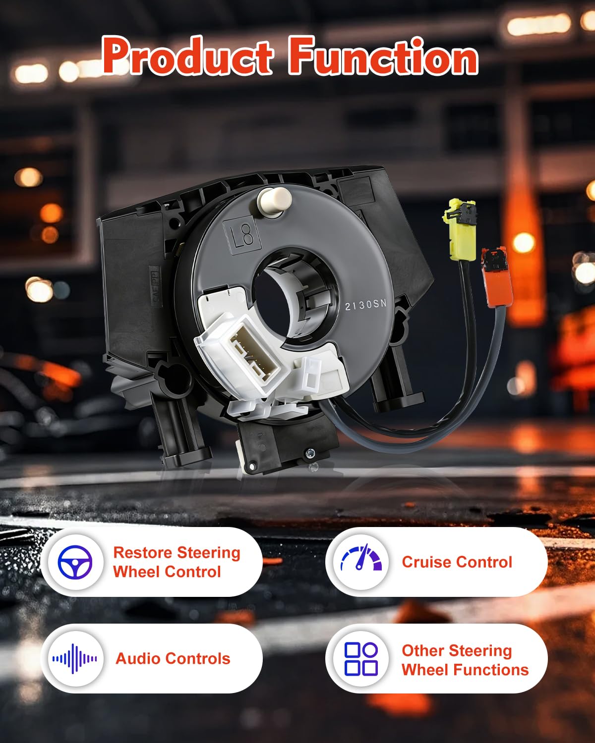 B5567-CB66A Replacement Clock Drive Plug Connector Spring Harness for 2007-2015 Rogue 2007-2012 Versa Sentra, 2004-2015 Titan, 2003-2007 Murano 2004-2009 Maxima Quest 350Z OE 25567-ET025, 25567-5X00A