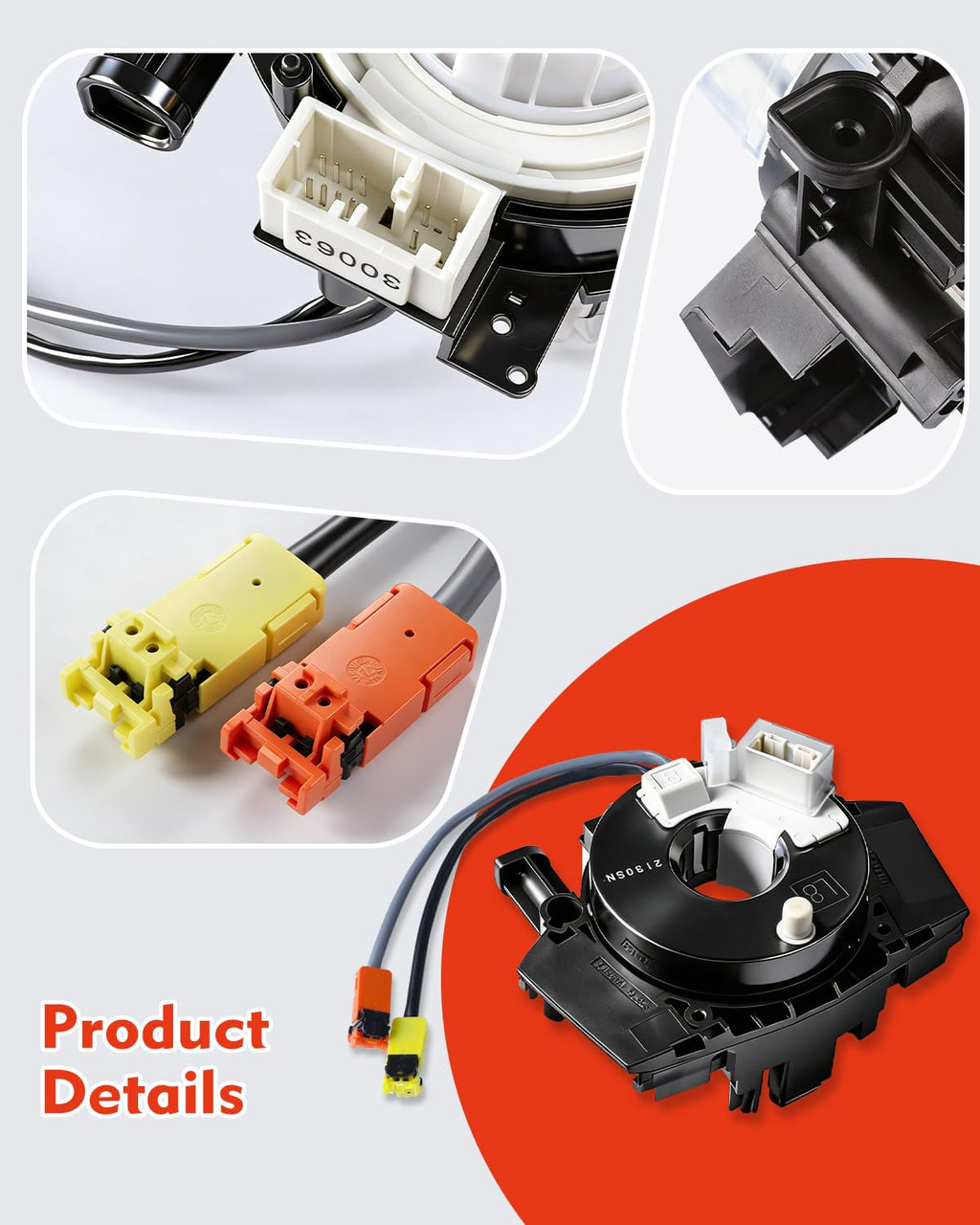 B5567-CB66A Replacement Clock Drive Plug Connector Spring Harness for 2007-2015 Rogue 2007-2012 Versa Sentra, 2004-2015 Titan, 2003-2007 Murano 2004-2009 Maxima Quest 350Z OE 25567-ET025, 25567-5X00A